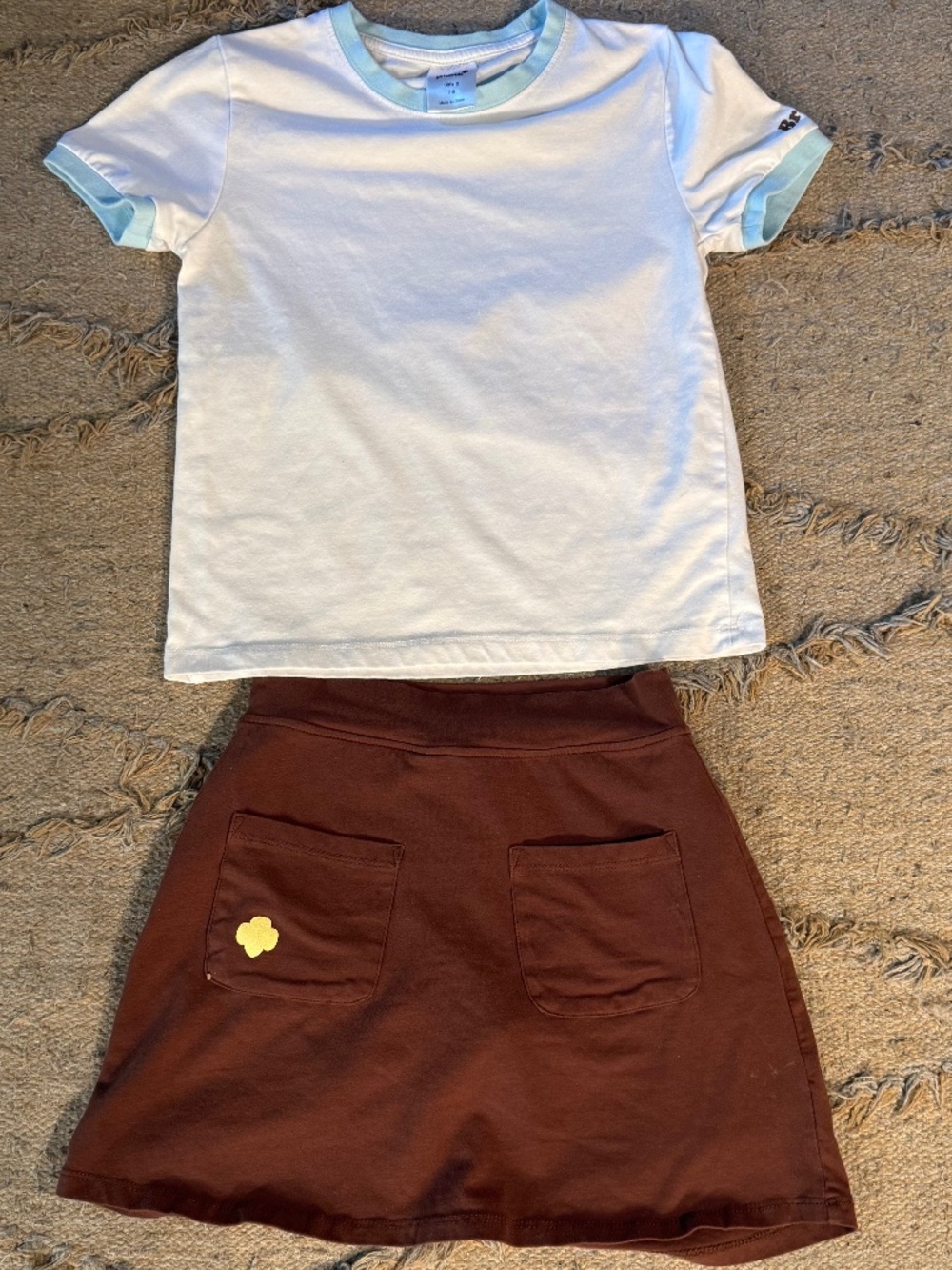 Brownie Ringer T-Shirt and Pocket Skort Girl Scouts Official Uniform Apparel